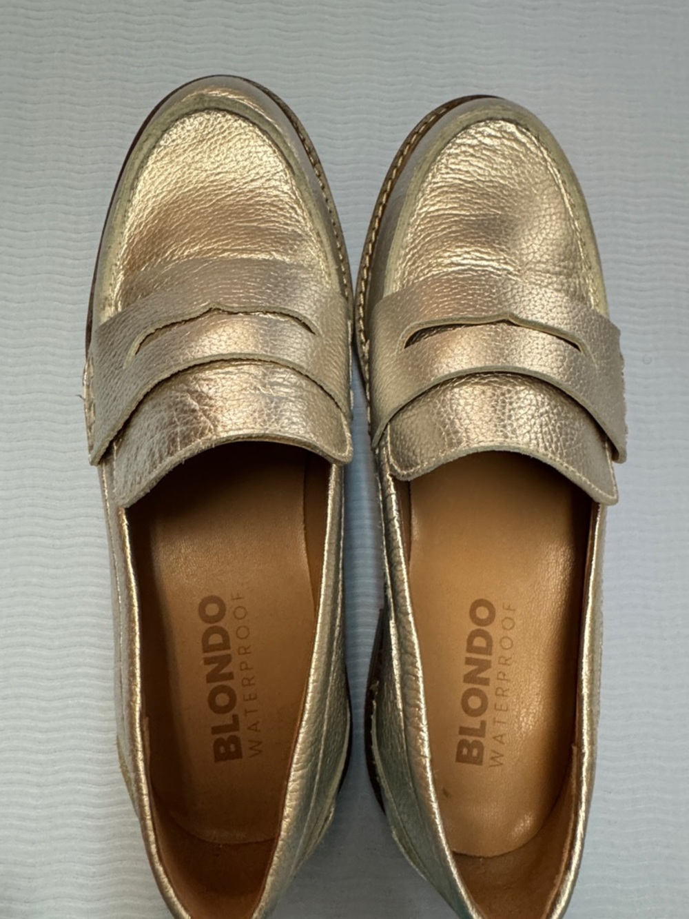 Blondo Metallic Gold Slip-On Loafers